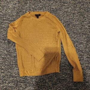 Ann Taylor Marigold Yellow Ribbed Silk And Cotton Sweater Size SP